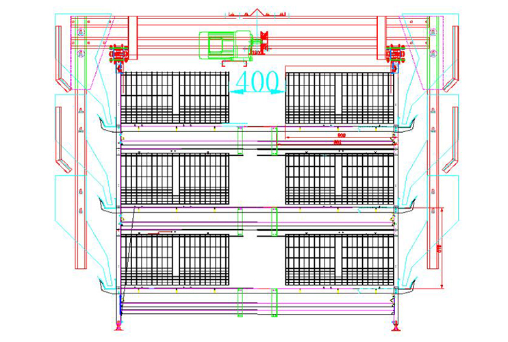 Broiler back-to-back cage